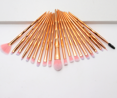 20-Piece Eye Brush Set with Colorful Diamond Handles