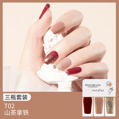3-Piece Fast-Drying Peelable Nail Polish Set (20 Colors)