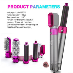 5-in-1 Automatic Hot Air Comb for Curling & Straightening